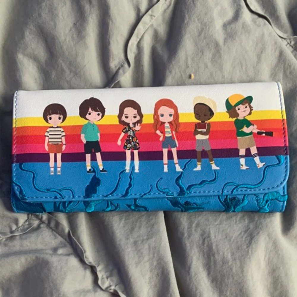 loungefly stranger things tri-fold wallet
